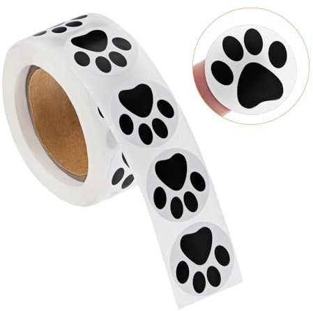 500 Stück Sticker Rolle Hunde Pfoten Druck Aufkleber Selbstklebend Bärentatze Etiketten Aufkleber Welpenpfoten Sticker für Umschlagsiegel Tiermodellierung Wandtattoo