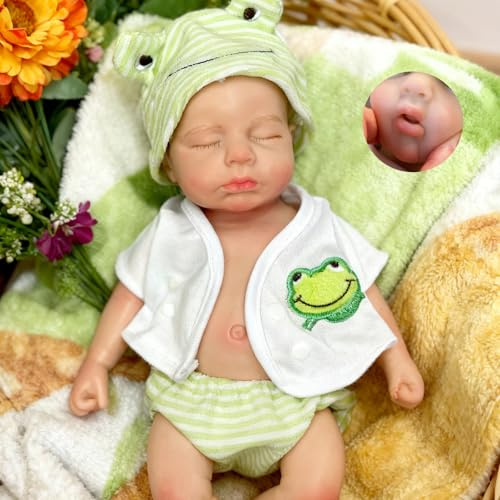 OtardDolls 32 cm Voll Silikon Baby Puppe Junge Babypuppe FüR Neugeborene Lebensechte Reborn-Schlafpuppen FüR Kinder