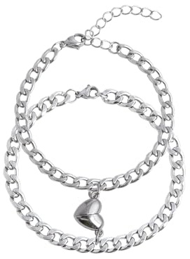 Juozyve Couple Matching Bracelets Puzzle : Puzzle Bracelet for Couple 16-25 cm Relationship Gift for Men Women Boyfriend Girlfriend Husband Wife His Hers Valentine's Christmas