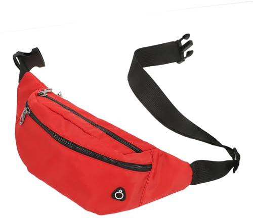 CIYODO Bauchtasche Verstellbar für Damen und Herren Kleine Hüfttasche aus Atmungsaktivem Material Rot Gürteltasche für Laufen und Fitness Leicht und Praktisch