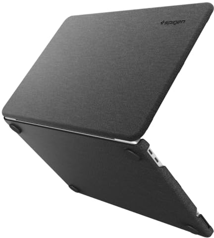 Spigen Urban Fit Hülle für MacBook Neo 13 Zoll A18 Pro Chip A3404 (2026) | Hard Shell Case mit Premium-Stricktextur, minimalistischem Design, leichtem Komfort, optimierter Belüftung - Schwarz