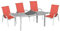 MERXX 5tlg. Amalfi Set, 4 Amalfi Stapelsessel, 1 Ausziehtisch, 160 (220) x 90 cm, Terracotta