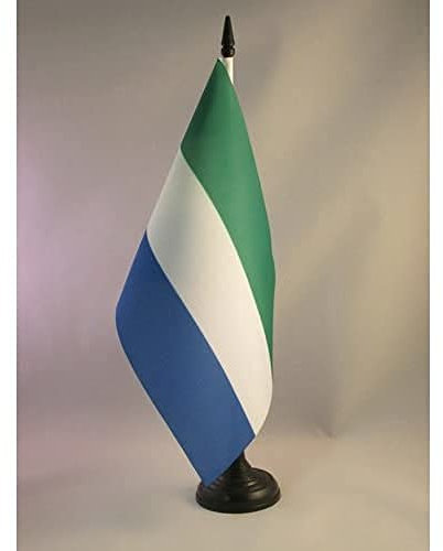 AZ FLAG - Tischflagge Sierra Leone - 21x14 cm - Republik Sierra Leone Tischfahne 14 x 21 Cm - Flaggen