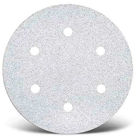 MENZER White Klett-Schleifscheiben, 225 mm, 6-Loch, f. Trockenbauschleifer, Normalkorund (5 Stk.) K80