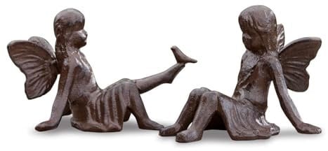 Loberon Coppia di Figure Decorative Papille, Marrone Antico