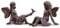 Loberon Coppia di Figure Decorative Papille, Marrone Antico