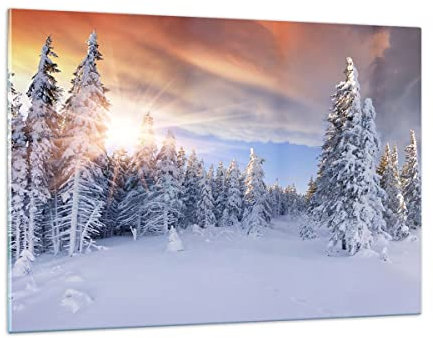Wandbilder Dekoration Wohnzimmer Abenteuer alpen winter schnee Bilder auf Glas 120x80cm Glasbild Schlafzimmer Küche Deko Wand Kunstdruck Art Groß XXL Wanddeko Bild im Glas Modern GAA120x80-2433