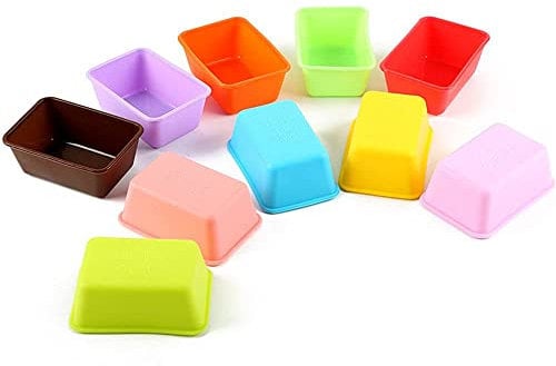 CRITIVE-S Molde Bizcocho Silicona 10 Piezas - cuece al horno el pastel de queso del mollete del molde, Panna Cotta, pudín