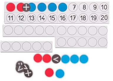 WISSNER 80808 aktiv lernen - Magnetische Lehrer Rechenleiste mit 22 Wendeplättchen und 10 Rechenzeichen