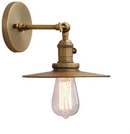 Phansthy Wandleuchte Wandbeleuchtung Metall Schirm Vintage Wandleuchte Loft-Wandlampen Industrial Design, 180° Verstellbare Innen Wandlampe E27 max. 40W im Landhausstil (antike Farbe)