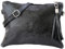 SH Leder Echtleder Umhängetasche Clutch kleine Tasche Abendtasche 22x15cm Anny G248 (Schwarz Metallic)