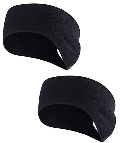 QKURT 2PCS Winter Fleece Sport Stirnband,Pferdeschwanz Stirnbänder Schweissband Lauf Stirnband für Dame
