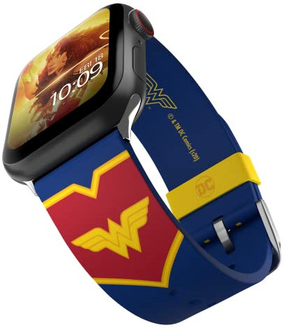 DC Comics – Bracelet de montre tactique Wonder Woman – Produit sous licence officielle, compatible avec toutes les tailles et séries d'Apple Watch (montre non incluse)