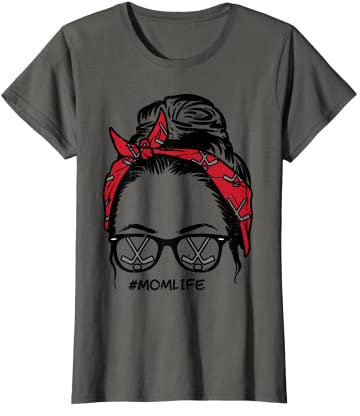 Ice Hockey Bandana Sunglasses Mom Life Mother Day Mama Women T-Shirt