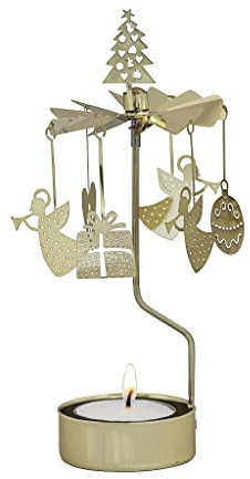 Teelichthalter – Drehlicht – Rotierendes Teelicht – Weihnachts-Mix goldfarben – Pluto Produkter – Hanna's Laden – Schwedisches Design
