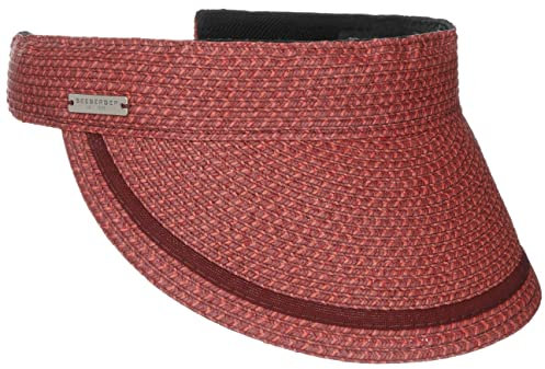 Seeberger Solvea Strohvisor Visor Sonnenvisor Damen - mit Schirm Sommer Frühling-Sommer - One Size Bordeaux