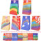 Romon Papiertüten Kindergeburtstag, 24 Stück Kleine Bunt Geschenktüten mit 24 Aufkleber, Regenbogen Kraftpapier Tüten für Verpacken von Geschenken, Giveaways,Party, Feiern,Hochzeit