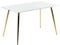 Mesa de Comedor de Vidrio Templado Blanco Dorado 120 x 70 cm Efecto mármol Mulga