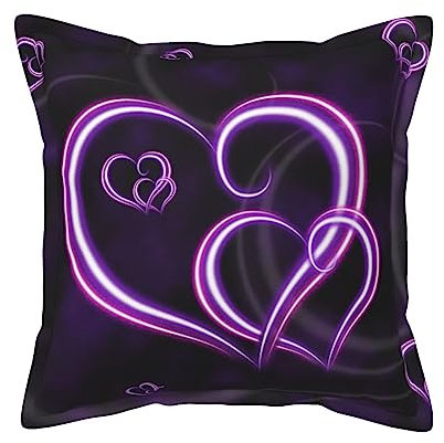 Dekokissen aus Leder, für Couch, Bett, Frühling und Sommer, 40,6–50,8 cm, Violett
