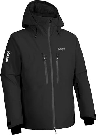 Pioneer Camp Herren Wasserdicht Skijacke Winddicht Snowboardjacke Warm Outdoor Winterjacke mit Kapuze Schwarz M