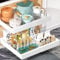 Ronlap Slide Out Drawer, Extendable Pull Out Cabinet Organizer Kitchen Cupboard, 43CM x 29-45 CM Extendable Sliding Drawer, No Drilling and Nailing, Kitchen Storage White