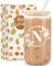 Gifts for Women, Birthday Gifts for Women, Personalised Monogrammed Gift, 16oz Initial Glass Cup with Lids Straws, Personalised Custom Cute Glass Cup for Mom, Teachers, Friends, Initial N
