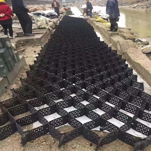 Stabilisateur de Gravier Grille de Sol en Gravier de 5 Cm/2, Garage de Passerelle D'aménagement Paysager Grilles de Géocellules Pavant Le Stabilisateur, Grilles Géographiques Pliantes pour Cour de Ja