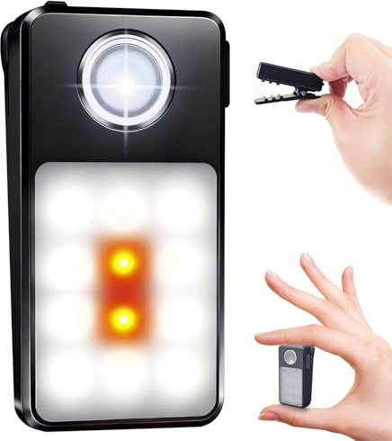 Zirohike Lauflicht USB-C Wiederaufladbar, 3 Helligkeitsstufen, Upgrade 2-in-1 Clip-Leuchte, IPX7 Wasserdichte Kompakte LED Taschenlampe für Abendspaziergang Joggen, Arbeiten, Camping(Schwarz)