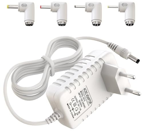 5V AC/DC Babyphone Ladegerät Universeller für HelloBaby, VTech Babyphone etc, 4 Rundstecker Adapter mit 1.5 M Netzteil Kabel
