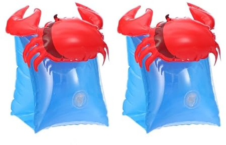 Bracciolo da nuoto a forma di granchio dei cartoni animati, salvagente per il nuoto, stile generale, adatto ad adulti e bambini. (White, 17cm)