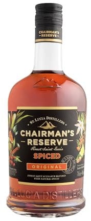 Chairman's Reserve Spiced Rum | Rum with Natural Flavours Distilled, Blended and Bottled in Saint Lucia 40 Percent Alcohol 700ml Perfect for Neat Tasting and Easy to Make Cocktails