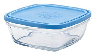 Duralex - Saladier Carre 17cm avec couvercle Bleu Lys