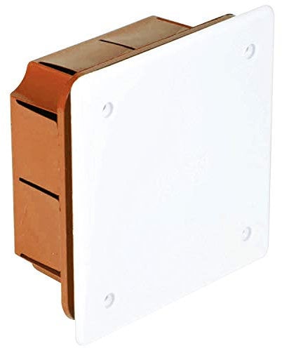 Electraline 60407 Cassetta di Derivazione da Incasso, IP44, Rosso/Bianco, 90 x 90 x 45 mm