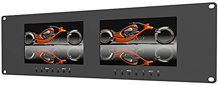 Lilliput RM-7024 Dual 7 3RU Rack Monitors 800X480 with Dual 7? Screens and Dual Dual VGA, Video & DVI in/outputs Official Seller :VIVITEQ