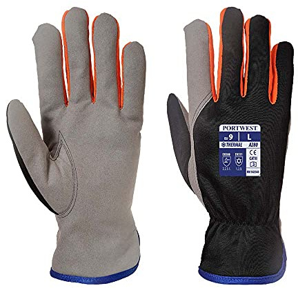 Portwest Wintershield Handschuh, Farbe: Schwarz/Orange, Größe: L, A280K1RL