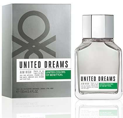 United Colors of Benetton - United Dreams Aim High, Eau de Toilette Spray für Männer, Holziger aromatischer Duft mit Zitrusfrüchten, Grapefruit, Minze, Holz und Amber - 100