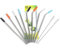 Lot de 8 pailles extra longues en acier inoxydable réutilisables pour smoothies pailles en métal pour gobelets 2 brosses de nettoyage incluses