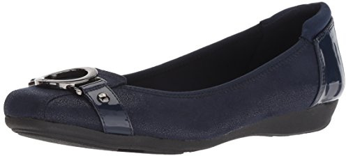 Anne Klein Femme Umeko Ballet Flat Ballerines, Tissu Bleu Marine, 35.5 EU