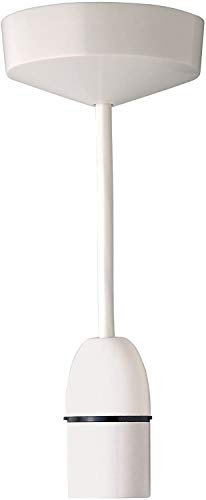 KAKKI Ceiling Pendant Light Fitting White Transparent 6”(150mm) 6A Plastic Light Bulb Holder Ceiling Rose for Kitchen Island Living Room Bedroom Dinning Room Lightings