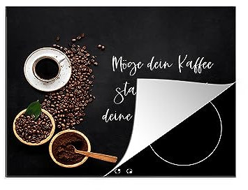 MuchoWow Herdabdeckplatte Ceranfeld Spritzschutz Küche Induktionsherd Abdeckung Induktionskochfeld Ceranfeldabdeckung Kaffee Kaffeebohnen 60x52