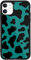 MAYCARI for iPhone 11 Cool Green Shockproof Mobile Phone Case, iPhone 11 Protective Phone Case with Aesthetic Green Cow Print Design for Girls Children Women(Black)