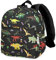 BIGHAS Leichter Kleinkind-Kinderrucksack mit Brustgurt für Jungen und Mädchen, Vorschulkindergarten 3–6 Jahre, 30 Farben, Dinosaurier/Schwarz, Einheitsgröße