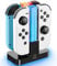 Switch Controller Ladestation für Nintendo Switch & OLED, 2 Std Schnelllade Joy Con Ladestation mit LED Anzeige Laterne, Switch Ladegerät Ständer für Joycon & Switch Zubehör