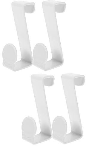Uonlytech 2sets Toilet Potty Hooks White Bathroom Hardware Easy to Install Space Saving 2pcs*2