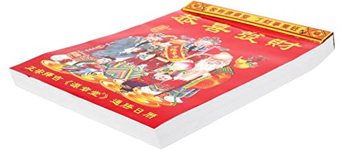 PRETYZOOM 2024 Frühlingsfestkalender Guten Tag Kalender Monatskalender Chinesischer Abreißkalender Zerreißbarer Kalender Tägliche Wandkalender Tagesplaner China Glückverheißend Wählen Papier