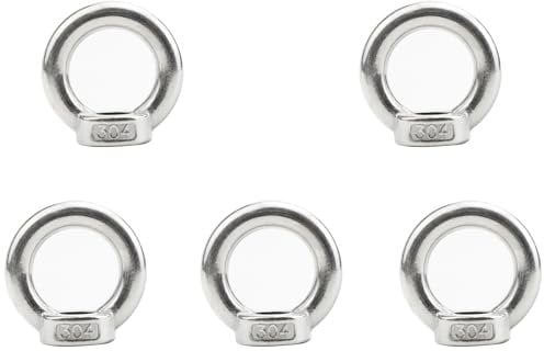 5 Pcs Lifting Eye Nuts, Stainless Steel M5 Eye Nut, Femal Threaded Hardware Fastener Nuts
