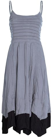 Vishes Damen Sommerkleid mit Spaghettiträgern in Grau I Größe L (40-42) I 100% Baumwolle I Träger-Kleid I Ideal für Frühjahr & Sommer I Nachhaltige Alternative Bekleidung