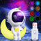 Bawoo Proyector Estrellas Astronauta, LED Proyector Galaxy Astronaut con Nebulosa, Estrella, Mando a Distancia y Rotación 360°, Proyector Galaxia para Niños Adultos Navidad Fiestas-Luna Creciente