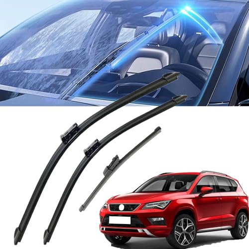 OEPQUE Limpiaparabrisas para Seat Ateca (2016-2020) Modelos 26+18+11 Pulgadas Reemplazo De Limpiaparabrisas Delantero Trasero, Accesorios para Lluvia Y Nieve para Todo Clima