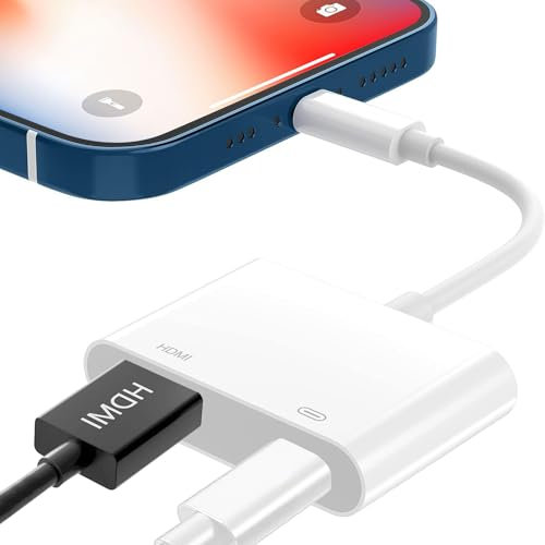 Obllemn Adaptador HDMI para Phone y Pad - Cable Digital AV 1080P Compatible con Phone 14/13/12/11/Pad/Pod - Conexión a TV